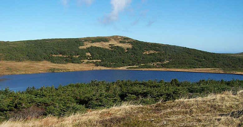 Le lac utilisé pour la station d'eau de Miquelon